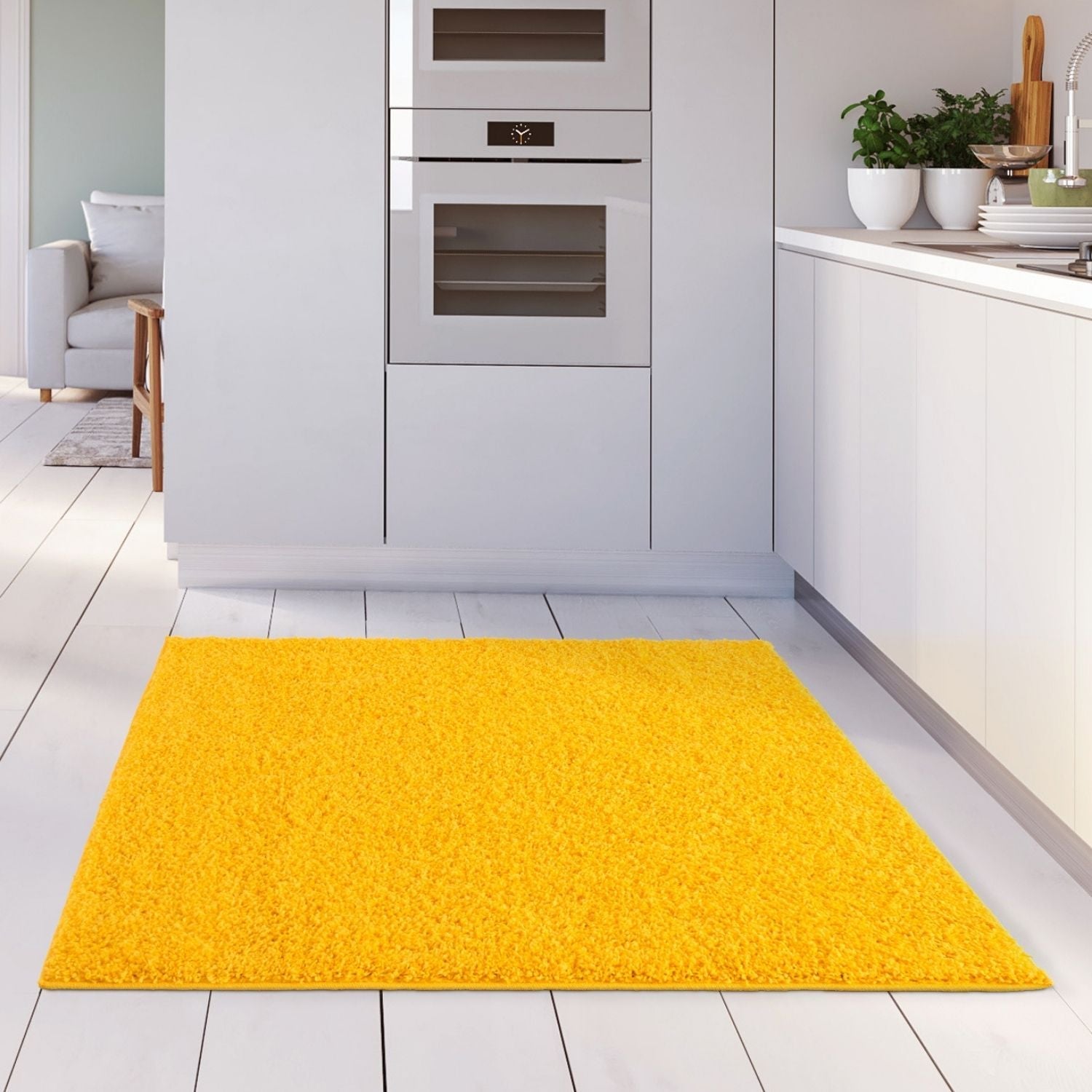 Myshaggy Solid Yellow Natural Contemporary Rug