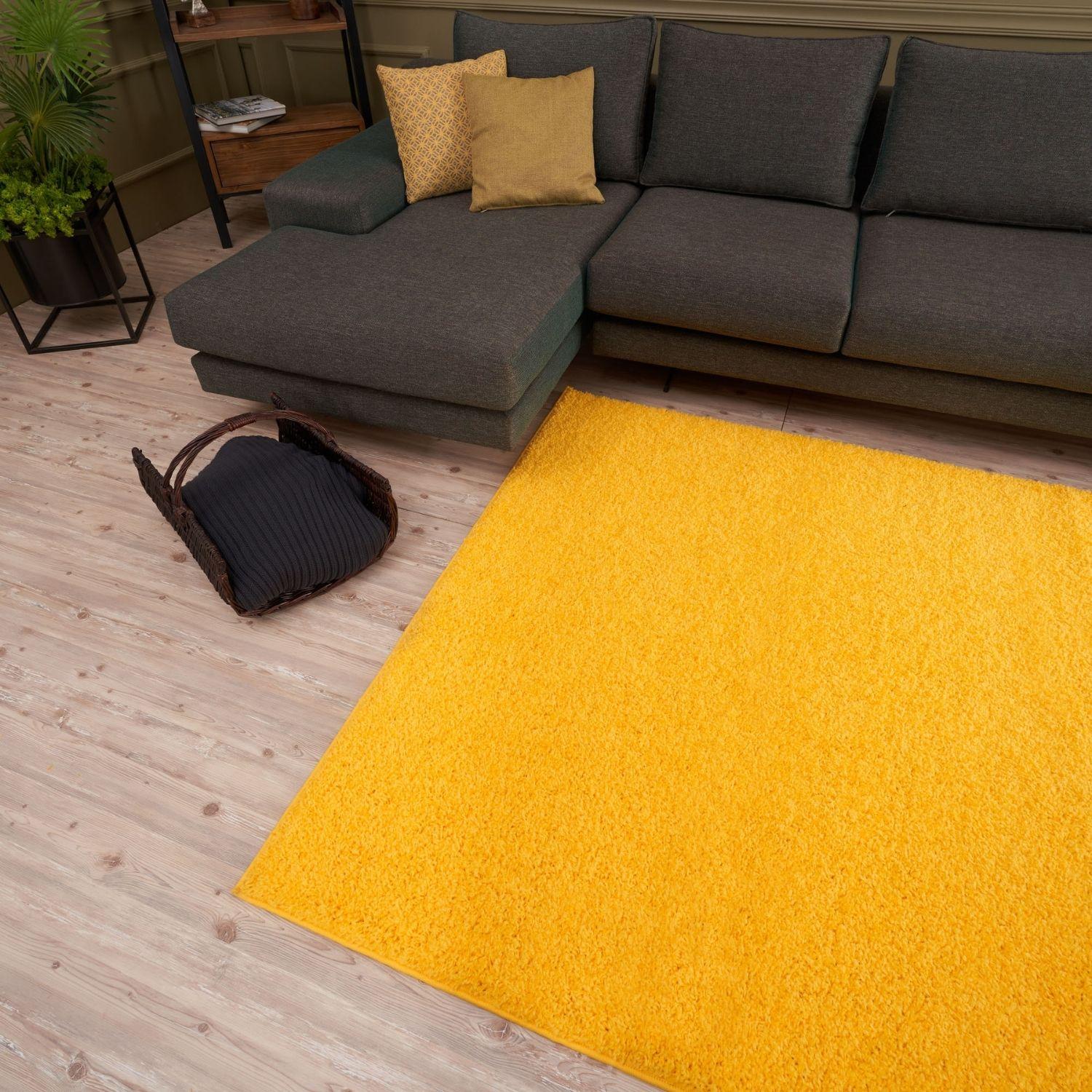 Myshaggy Solid Yellow Natural Contemporary Rug