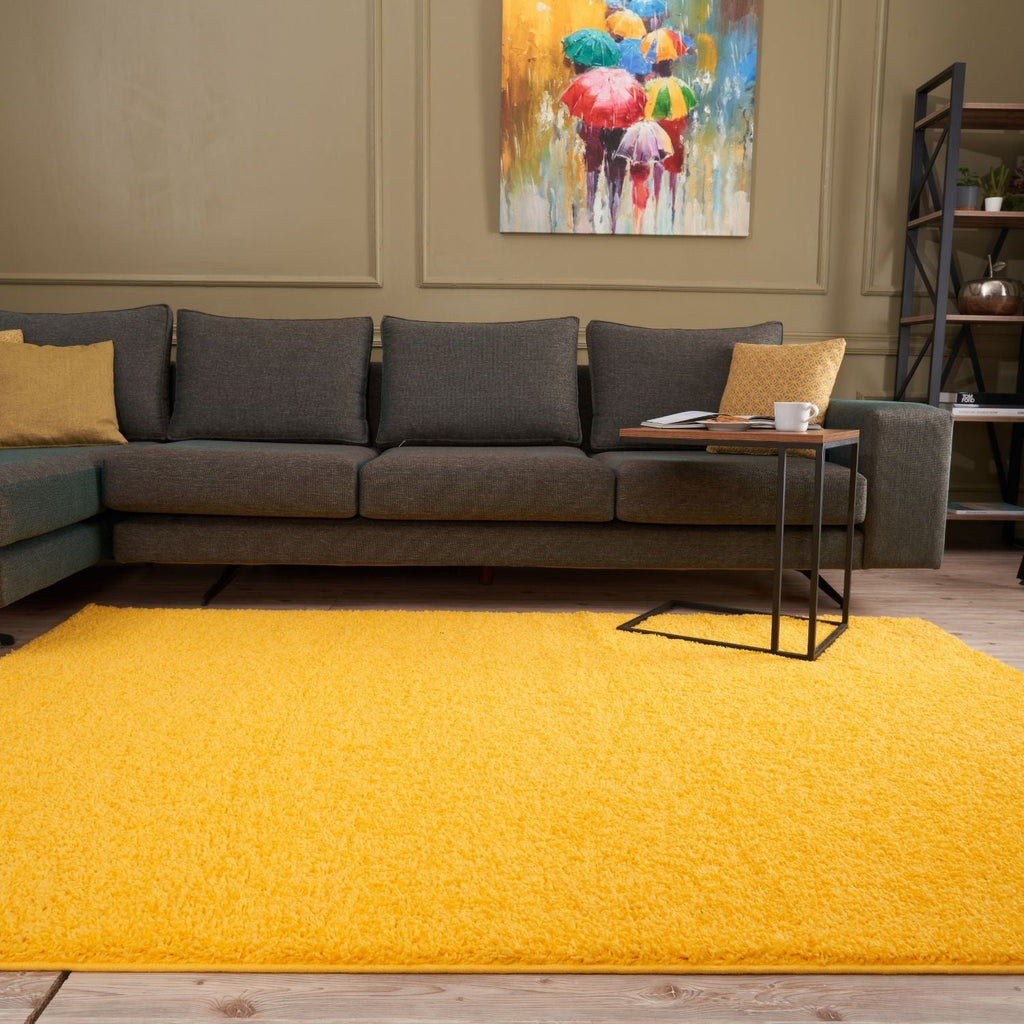 Myshaggy Solid Yellow Natural Contemporary Rug