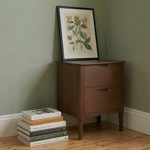 Norway Dark Walnut Wooden Bedside Table