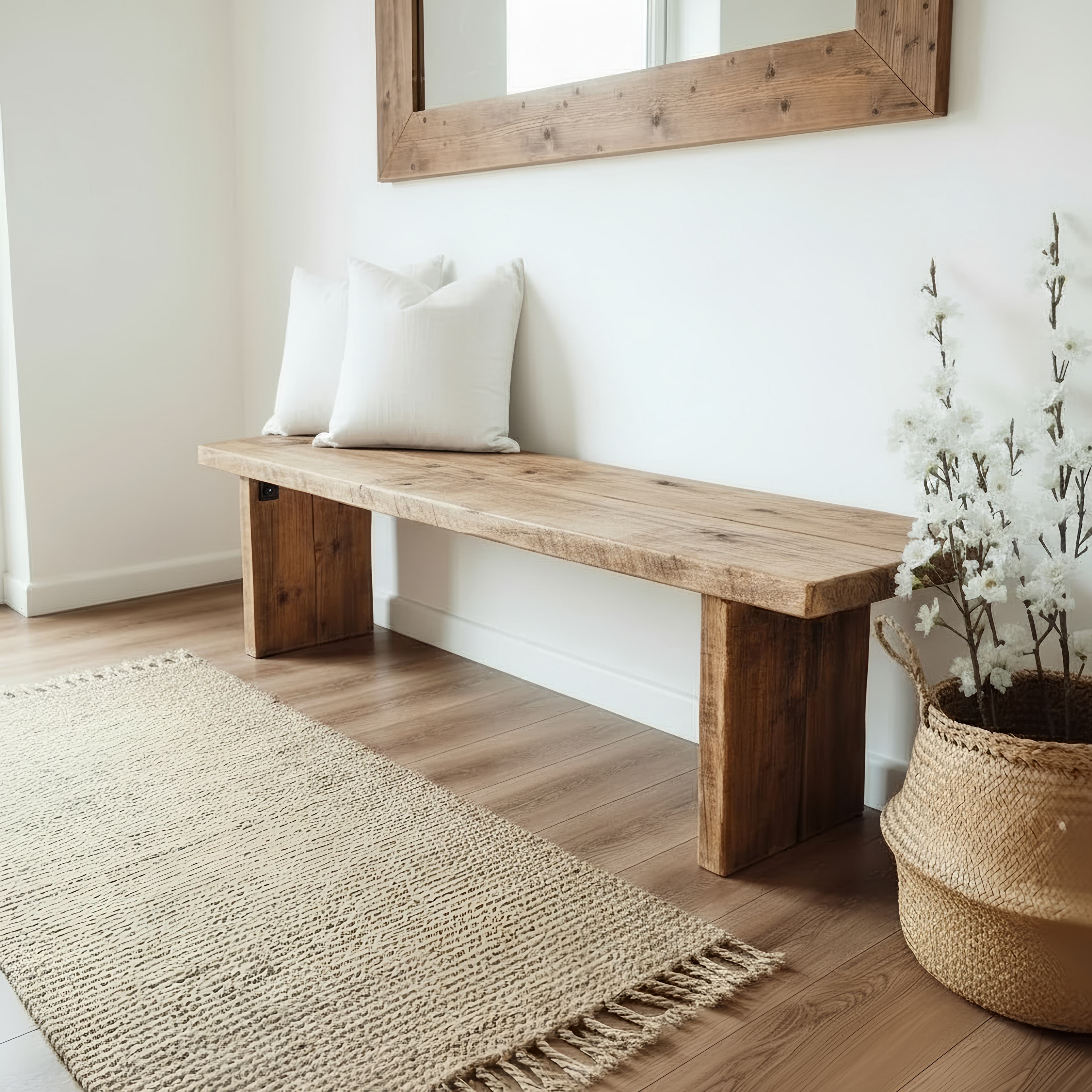 Nordic Bench Rustic Bench For Entryway