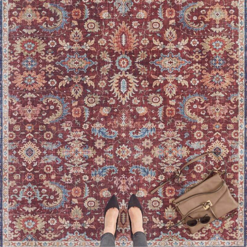 Oriental Vivana Cotton Red Contemporary Rug