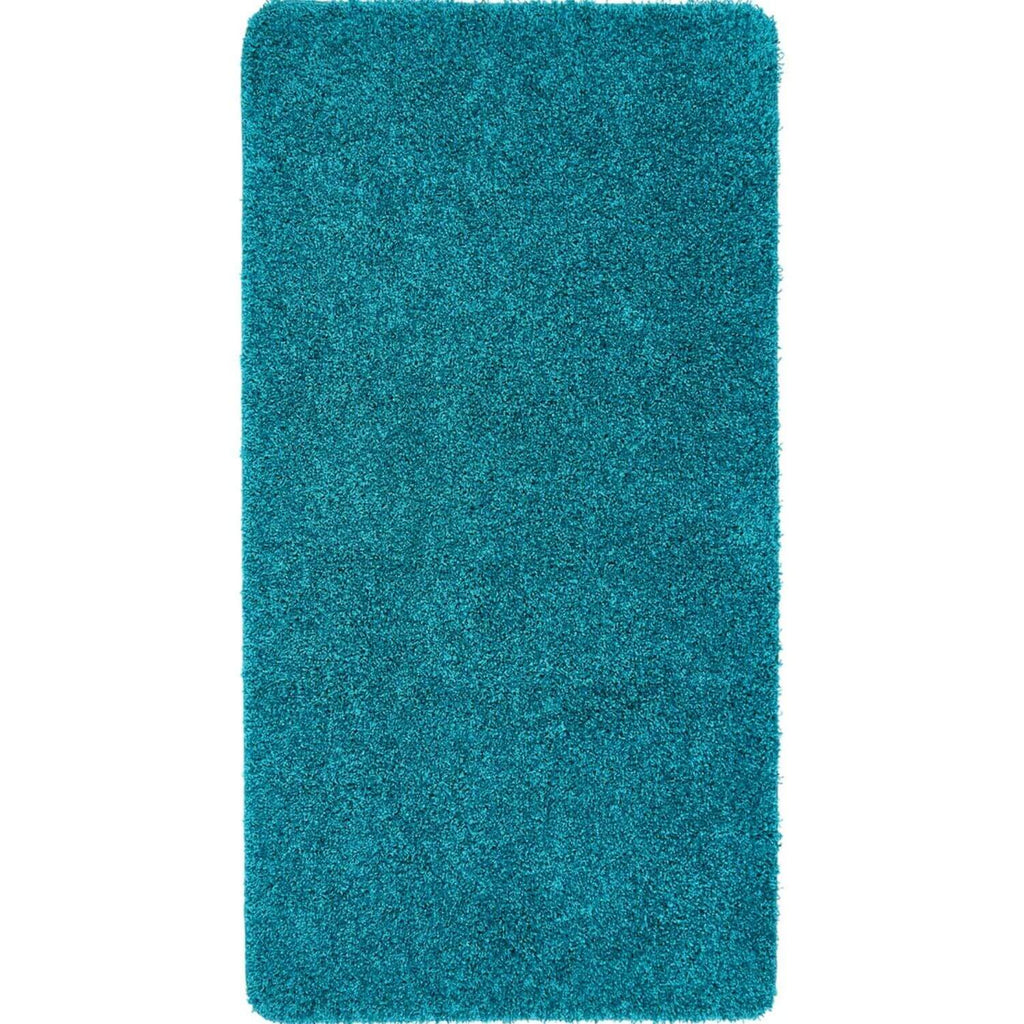 Washable Teal Shaggy Contemporary Rug
