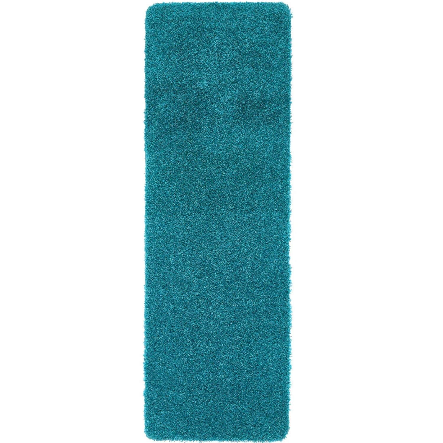 Washable Teal Shaggy Contemporary Rug