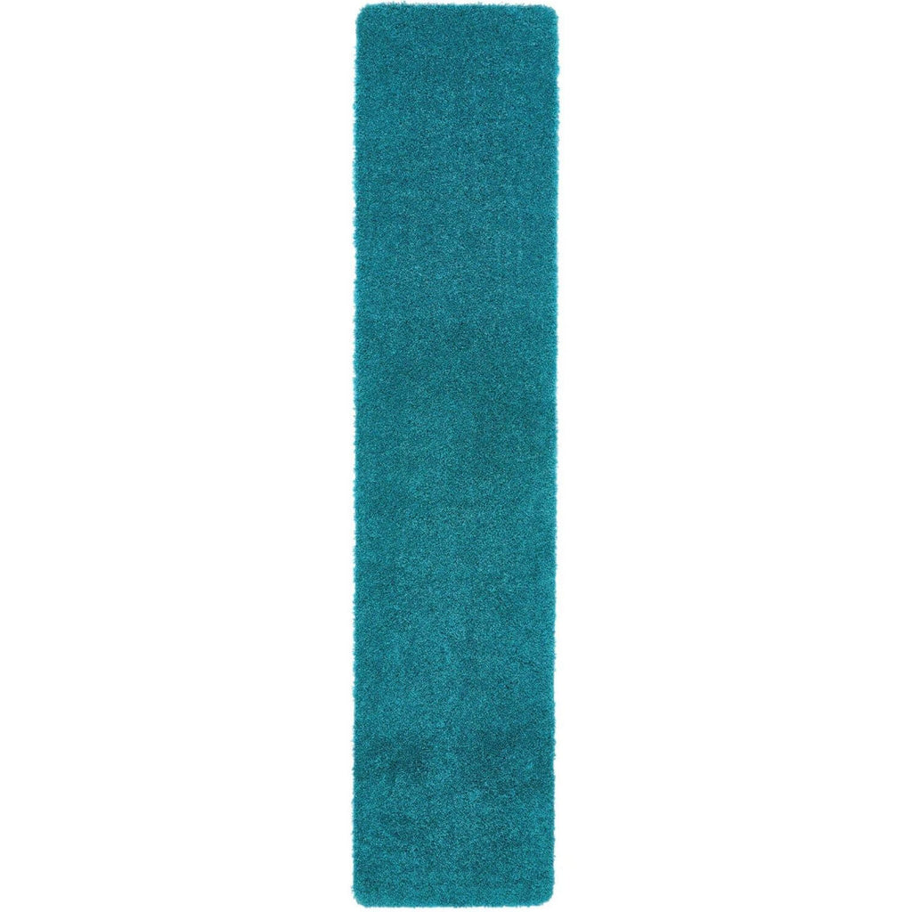 Washable Teal Shaggy Contemporary Rug