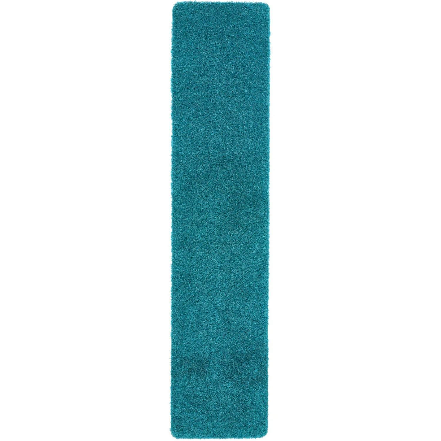 Washable Teal Shaggy Contemporary Rug