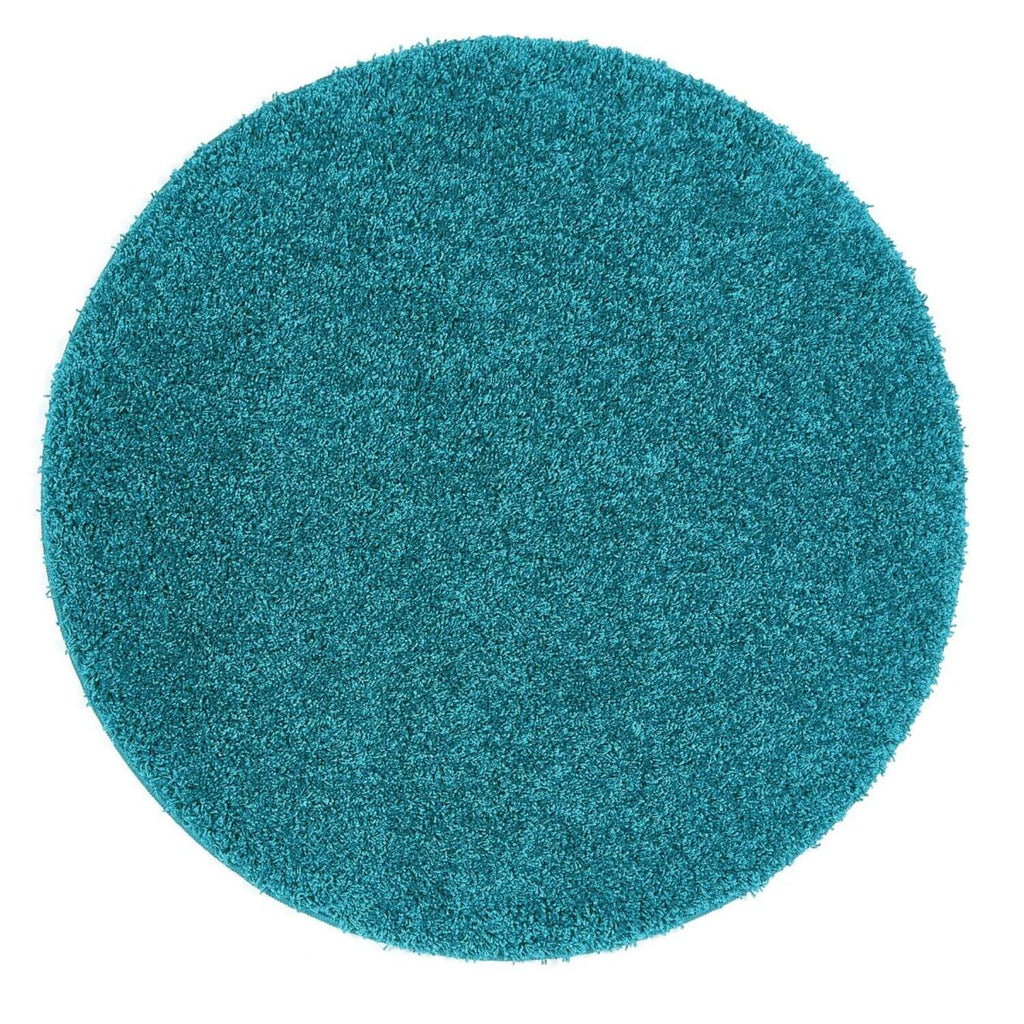 Washable Teal Shaggy Contemporary Rug
