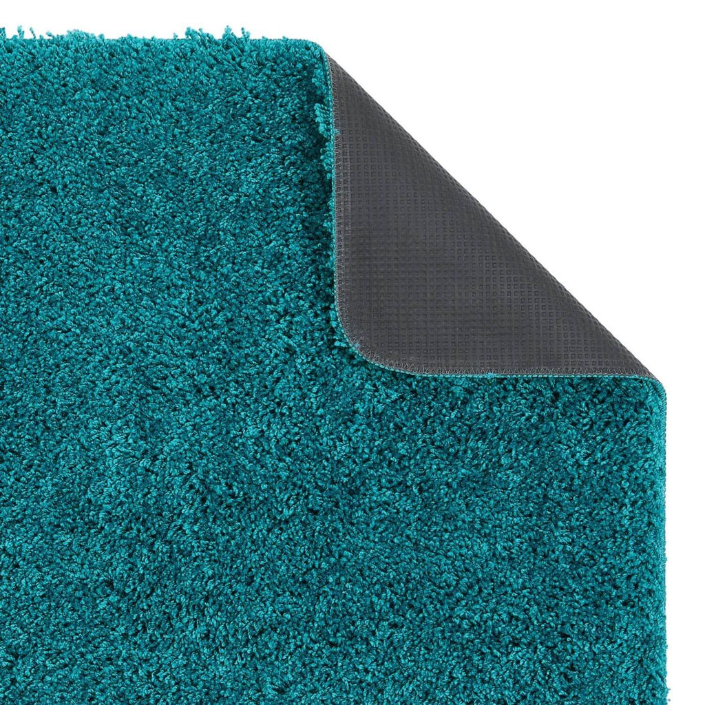 Washable Teal Shaggy Contemporary Rug