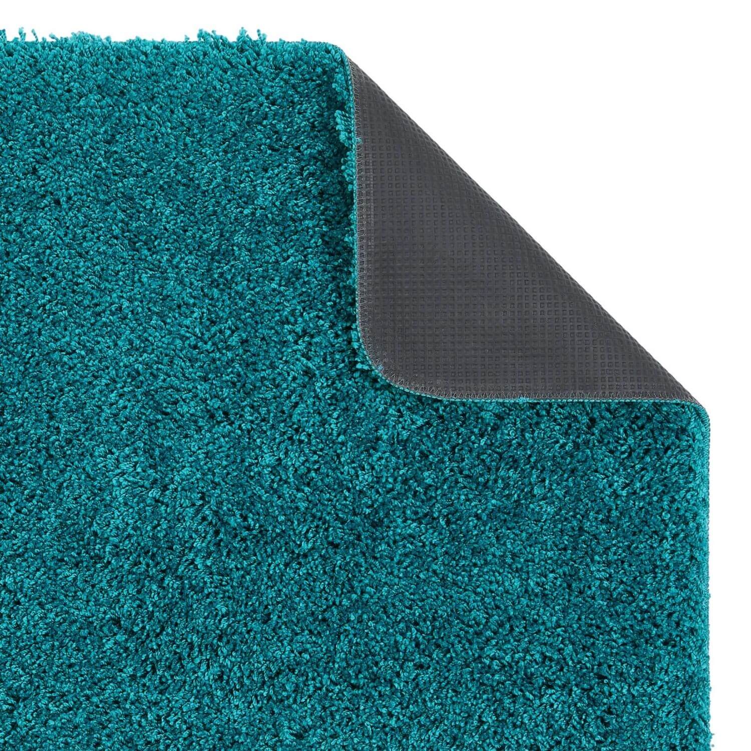 Washable Teal Shaggy Contemporary Rug