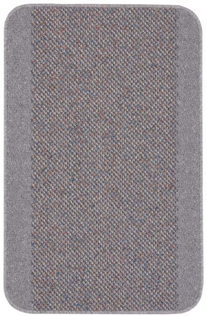 Washable Bordered Silver Grey Rug
