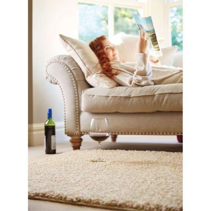 Washable Stone Shaggy Natural Rug