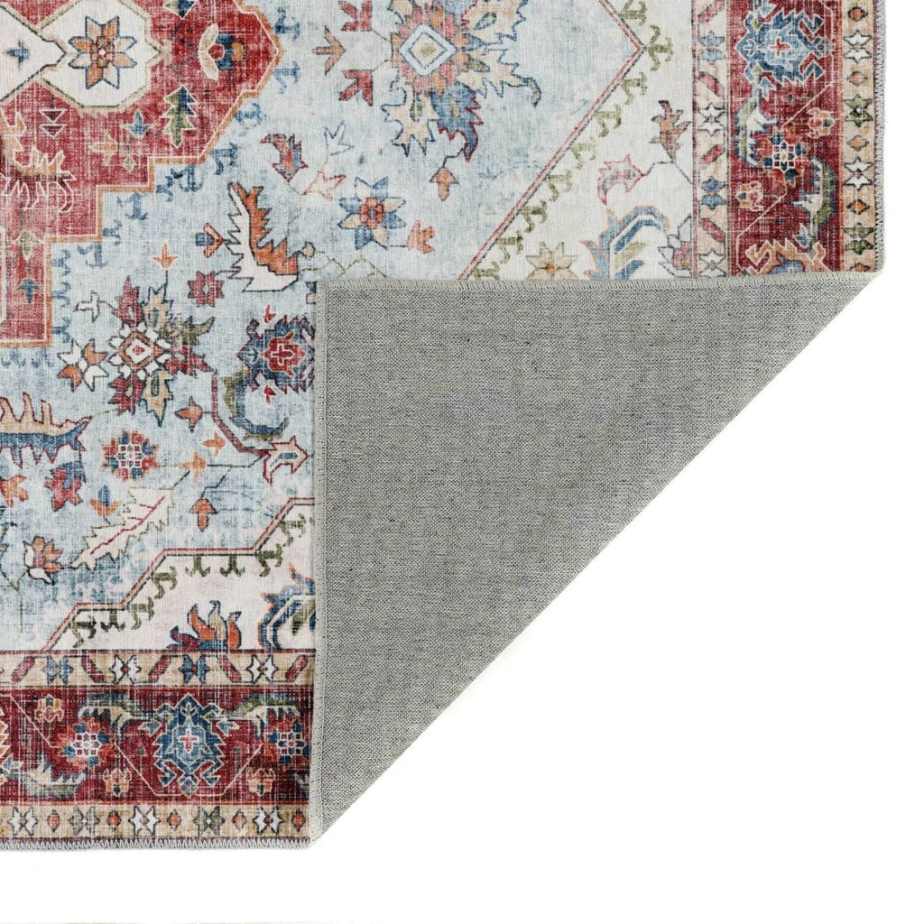 Washable Rug Eterna Red Cotton Natural Vintage