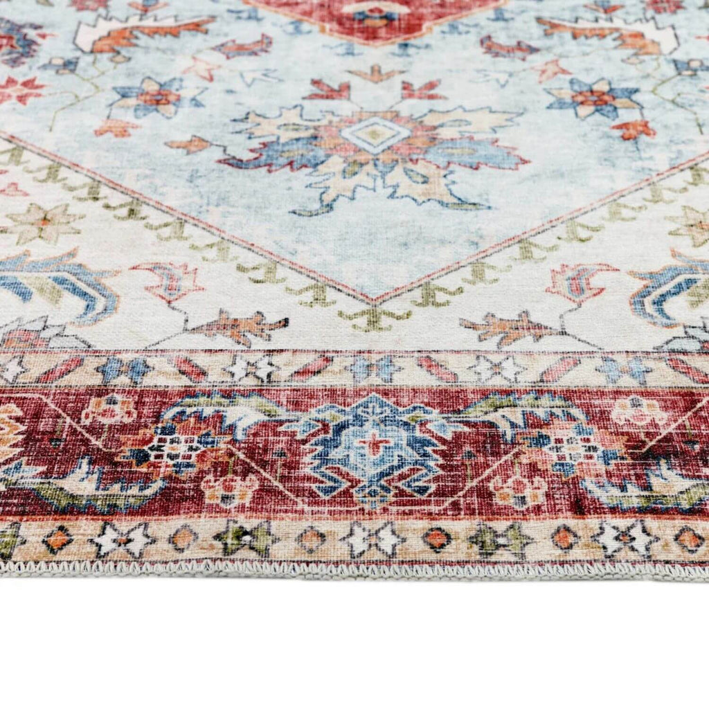 Washable Rug Eterna Red Cotton Natural Vintage