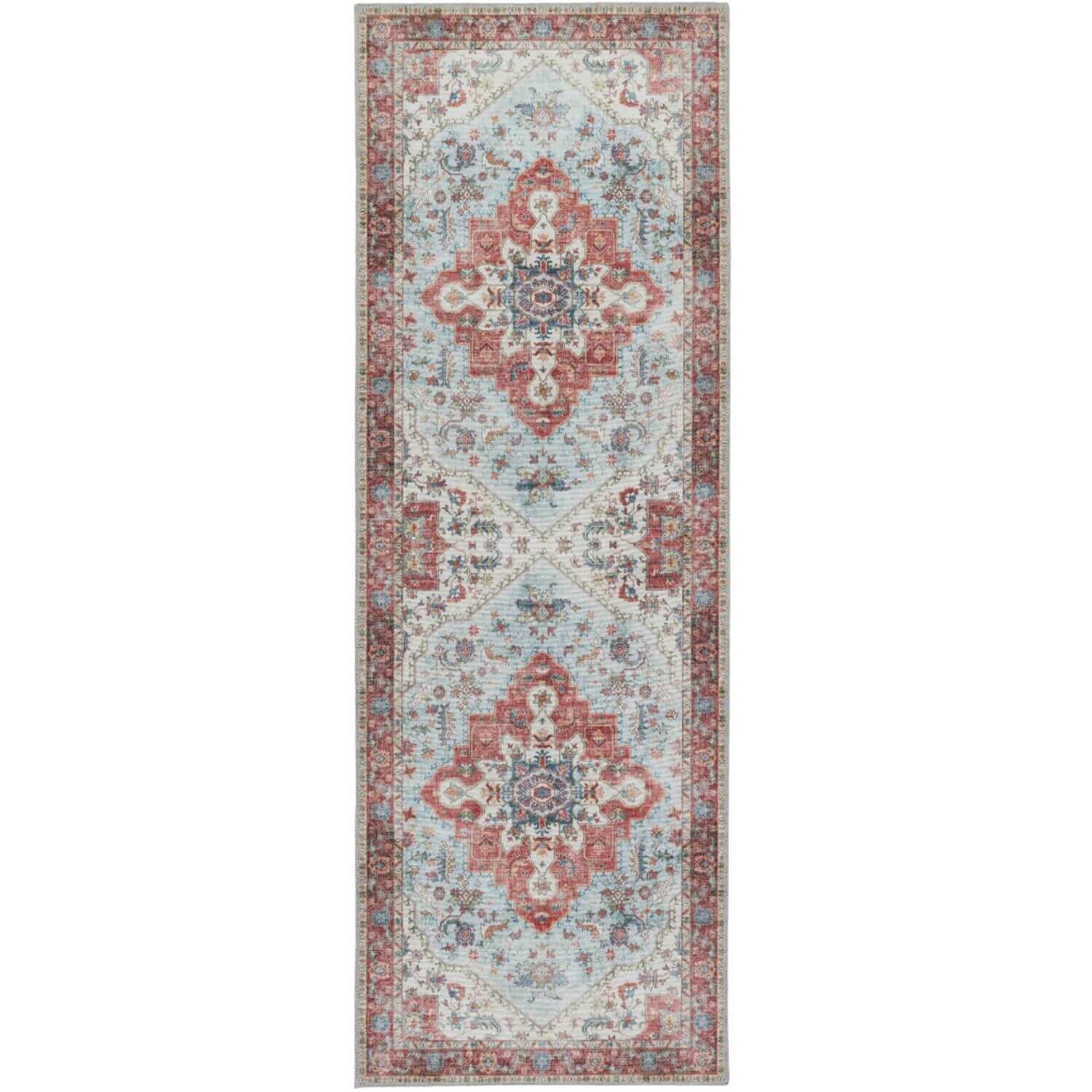Washable Rug Eterna Red Cotton Natural Vintage