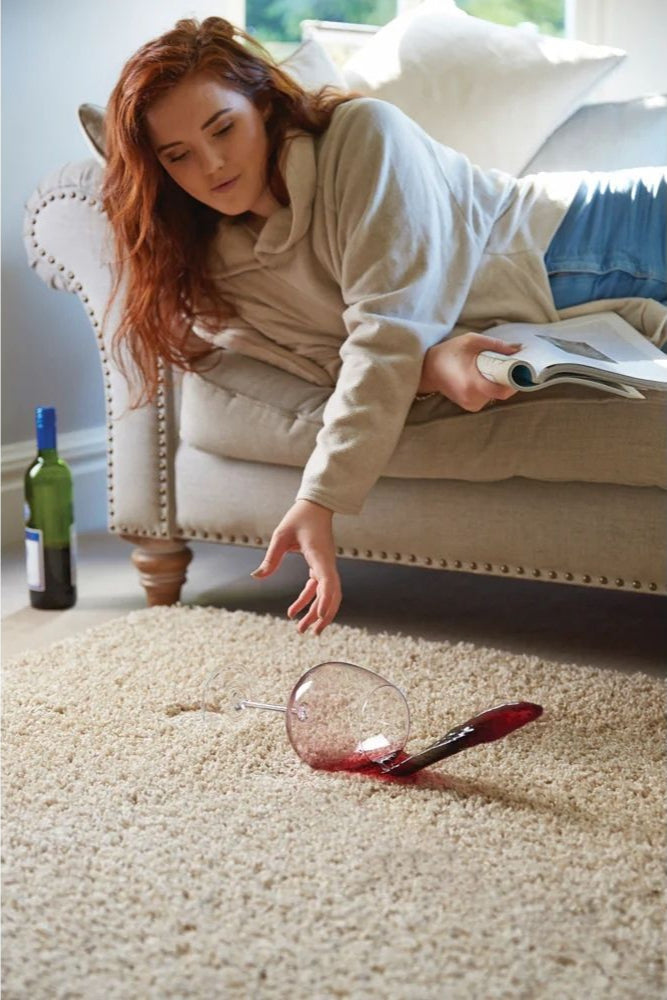 Washable Stone Shaggy Natural Rug