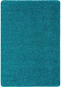 Washable Teal Shaggy Contemporary Rug