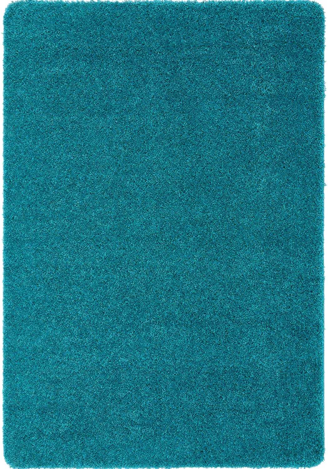 Washable Teal Shaggy Contemporary Rug