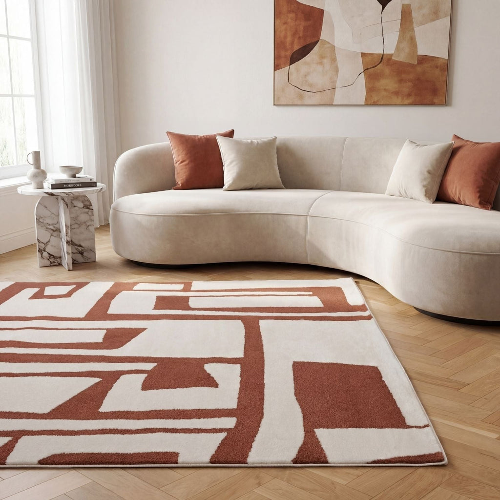Loft Abstract Terra Cream Modern Rug