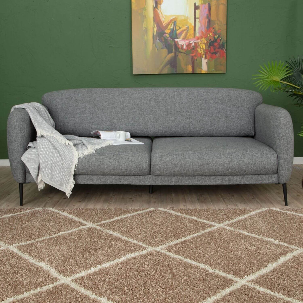 Moroccan Beige Shaggy Natural Rug