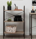 Bradbury Three Tier Grey Oak Veneer Ladder Shelf Unit