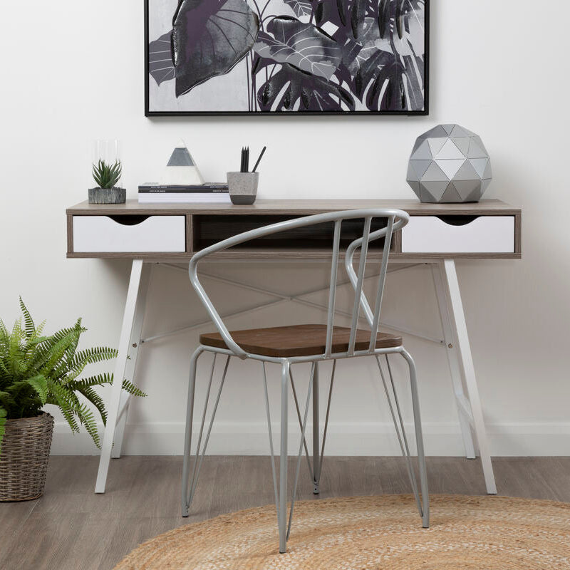 Bradbury Two Drawer Light Oak Veneer Desk