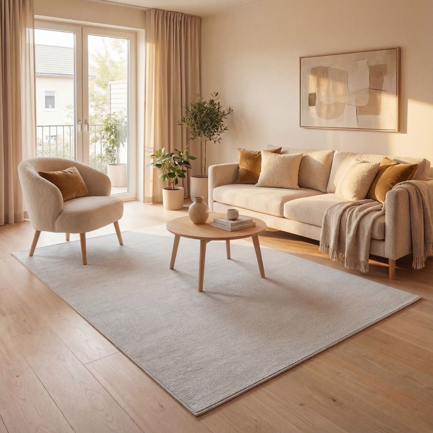 Carmel Cream Striped Rug