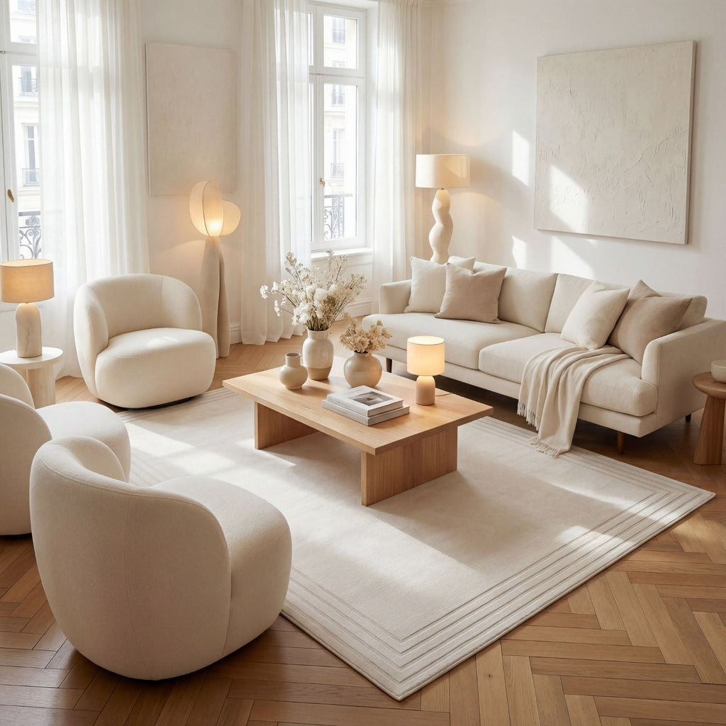 Carmel Cream Bordered Rug