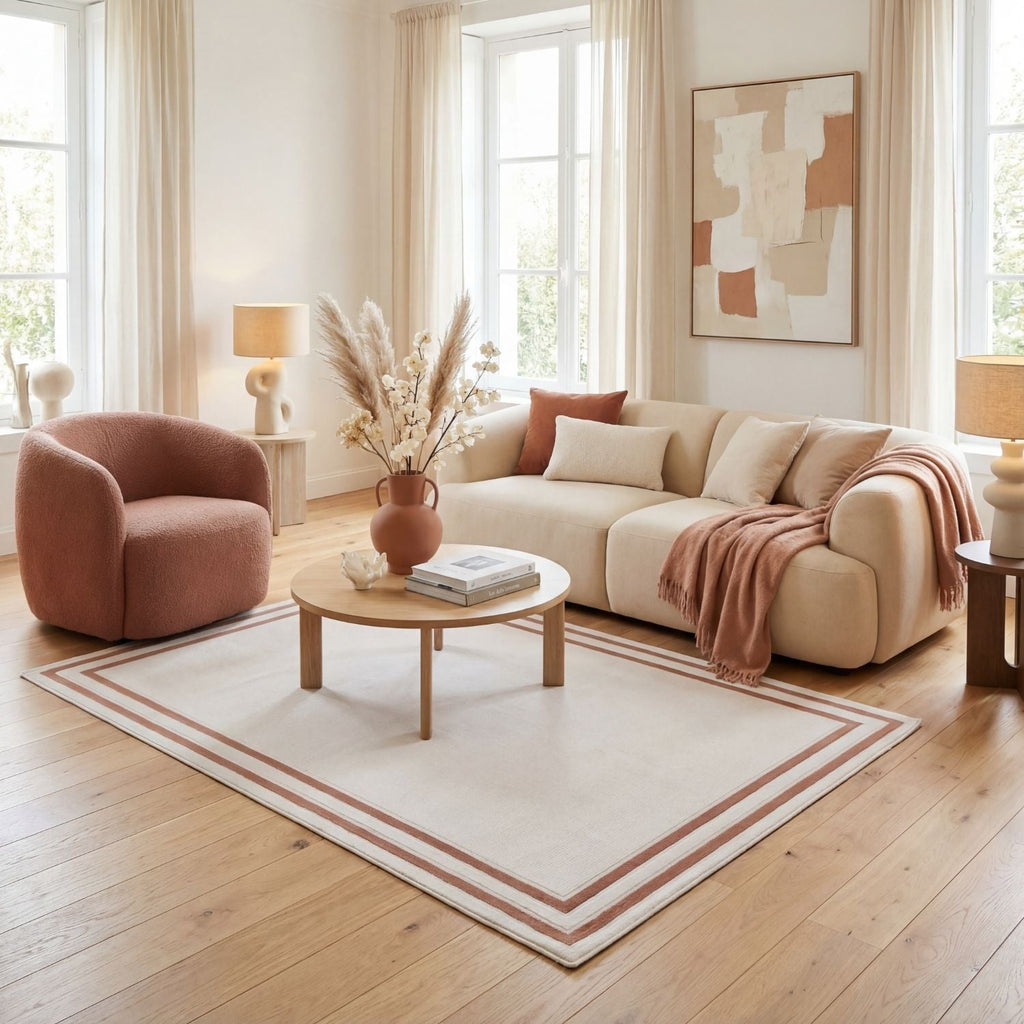 Carmel Cream-Terra Bordered Rug