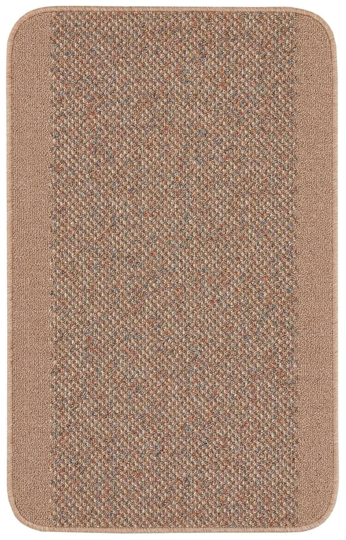 Washable Designer Bordered Beige Rug