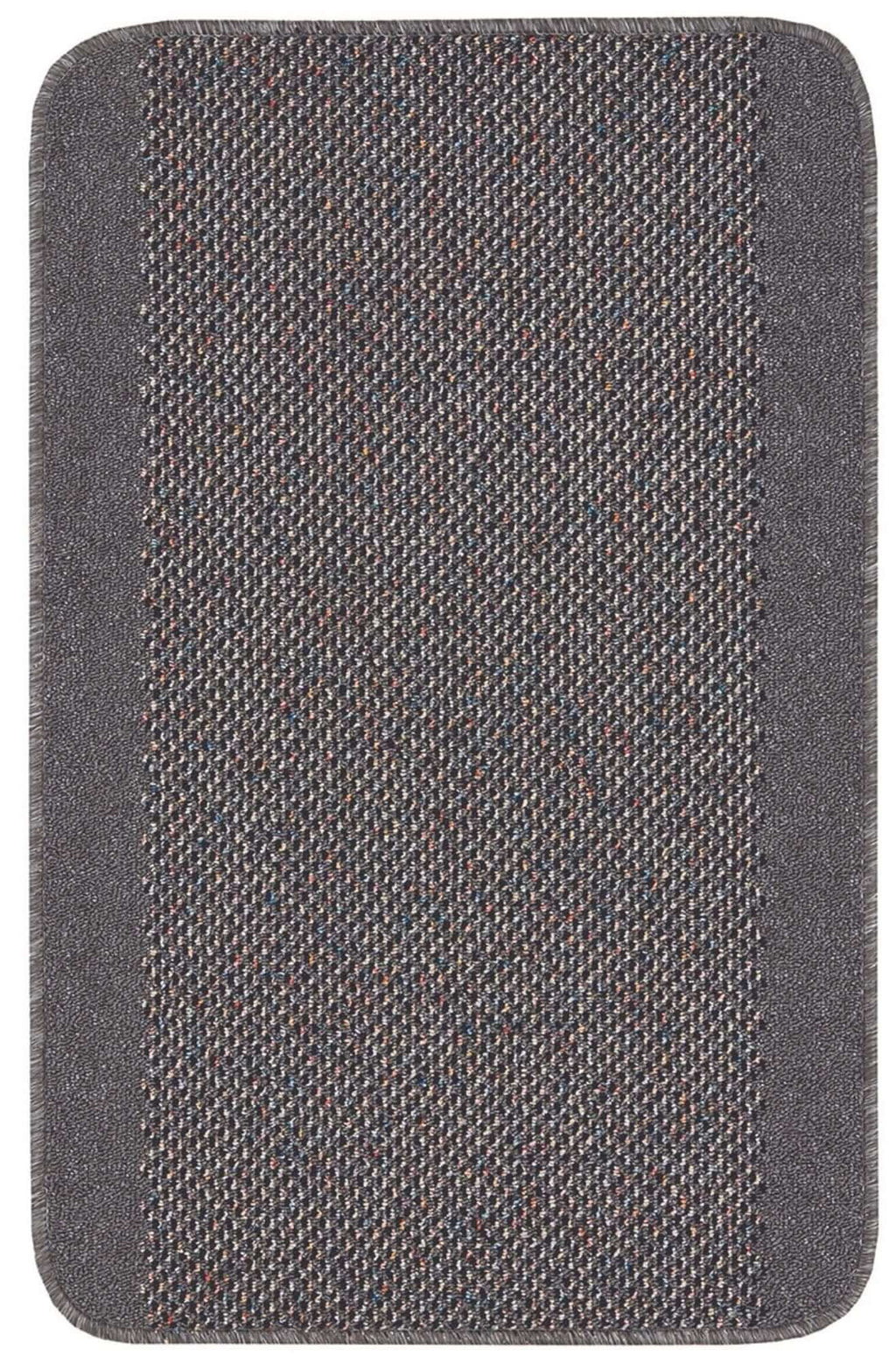 Washable Bordered Dark Grey Rug