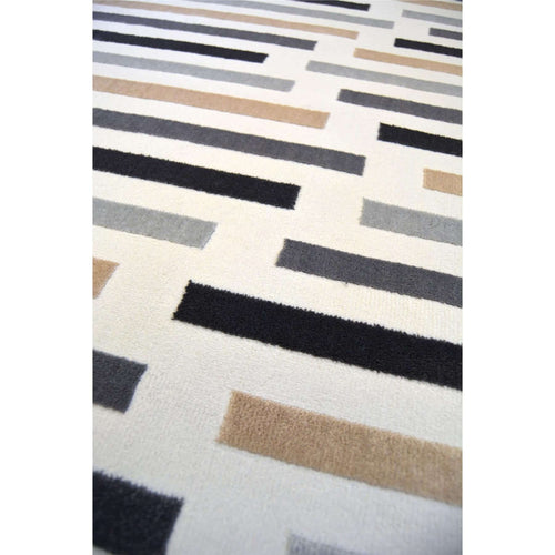 Abstract Multicolour Stripe Polyester Modern Rug