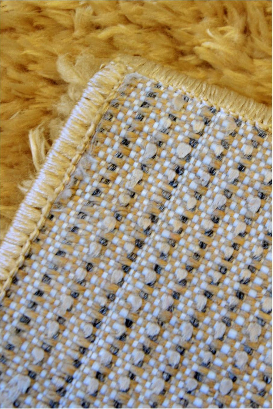 Lagom Ochre Shaggy Polyester Natural Rug