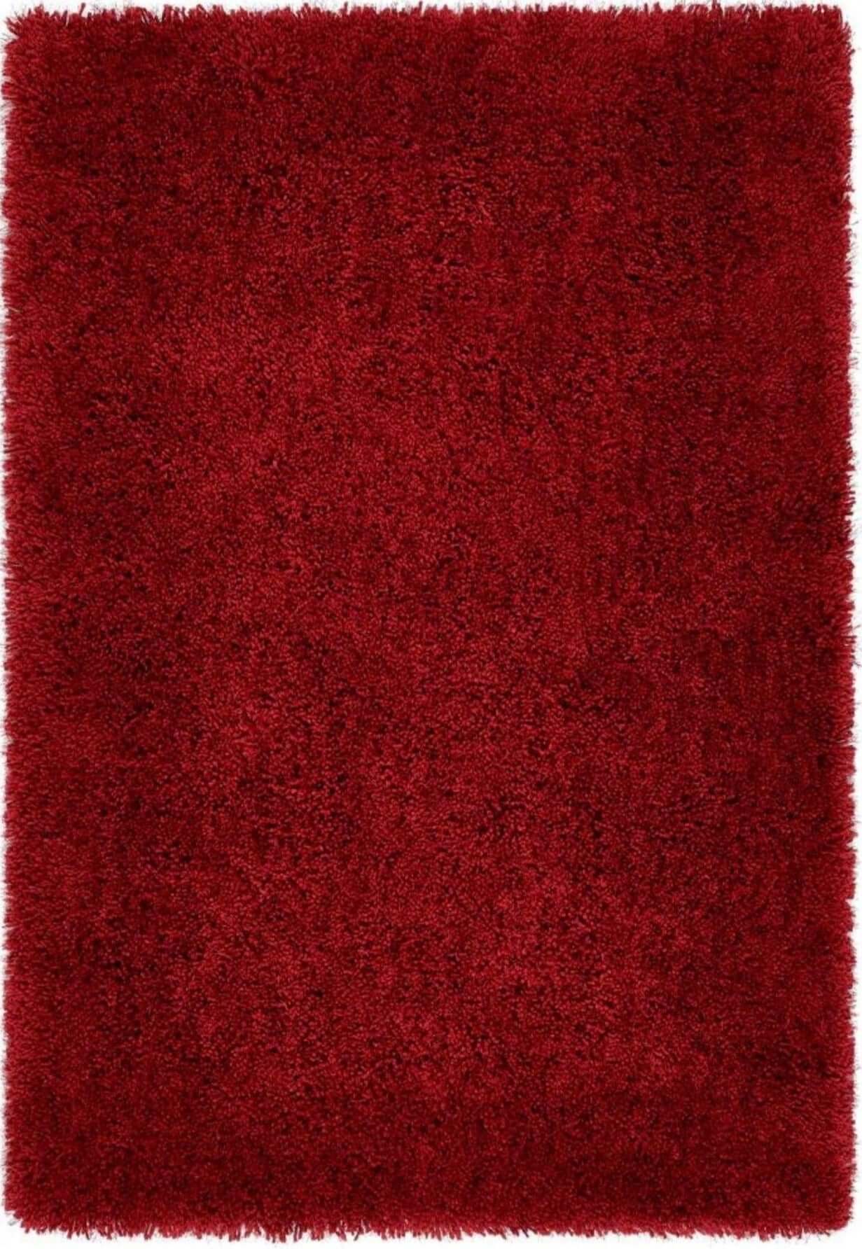 Chicago Red Shaggy Polyester Rug