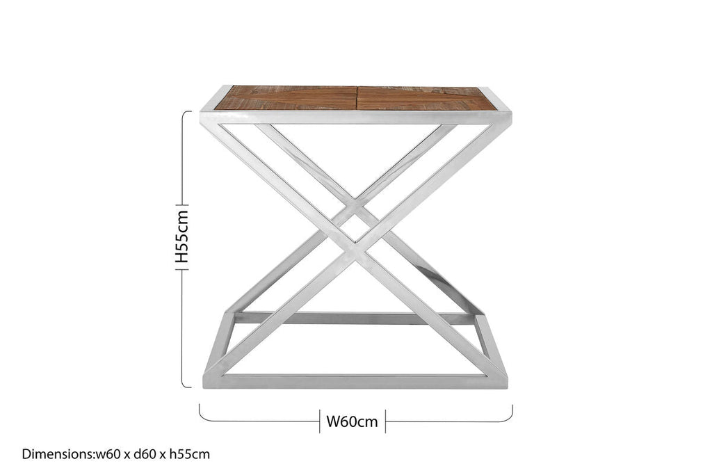 Hudson Steel Chrome Modern Side Table