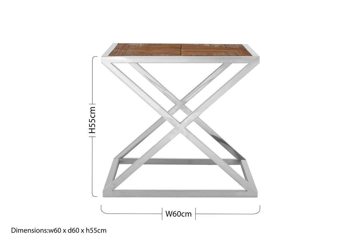 Hudson Steel Chrome Modern Side Table