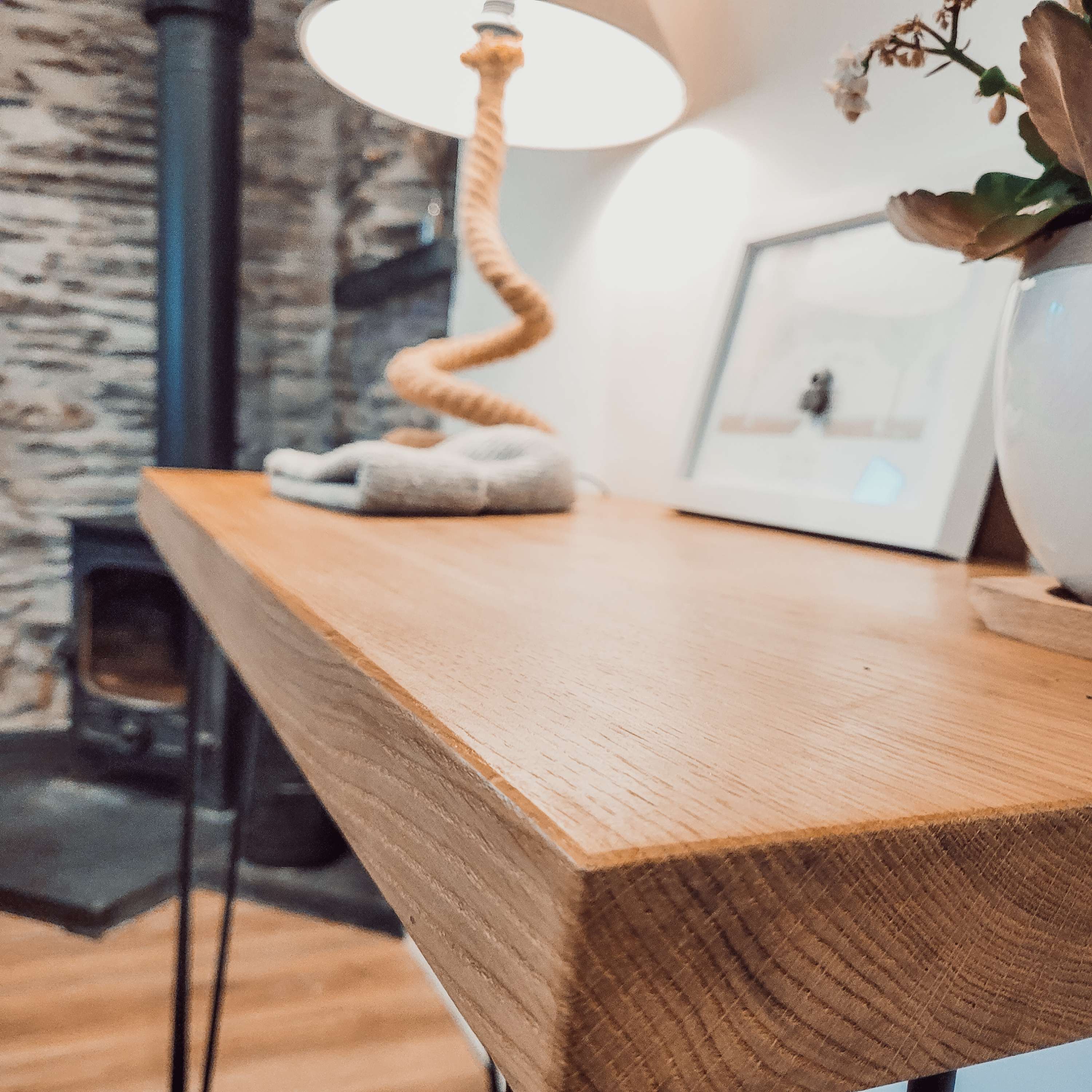 LARIA Oak Entryway Console / Wooden Hall Console Cabinet