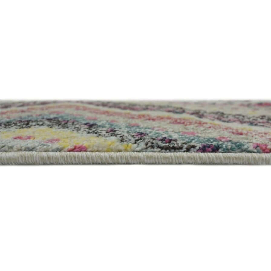 Villa Multicolour Diamond Wool Natural Rug
