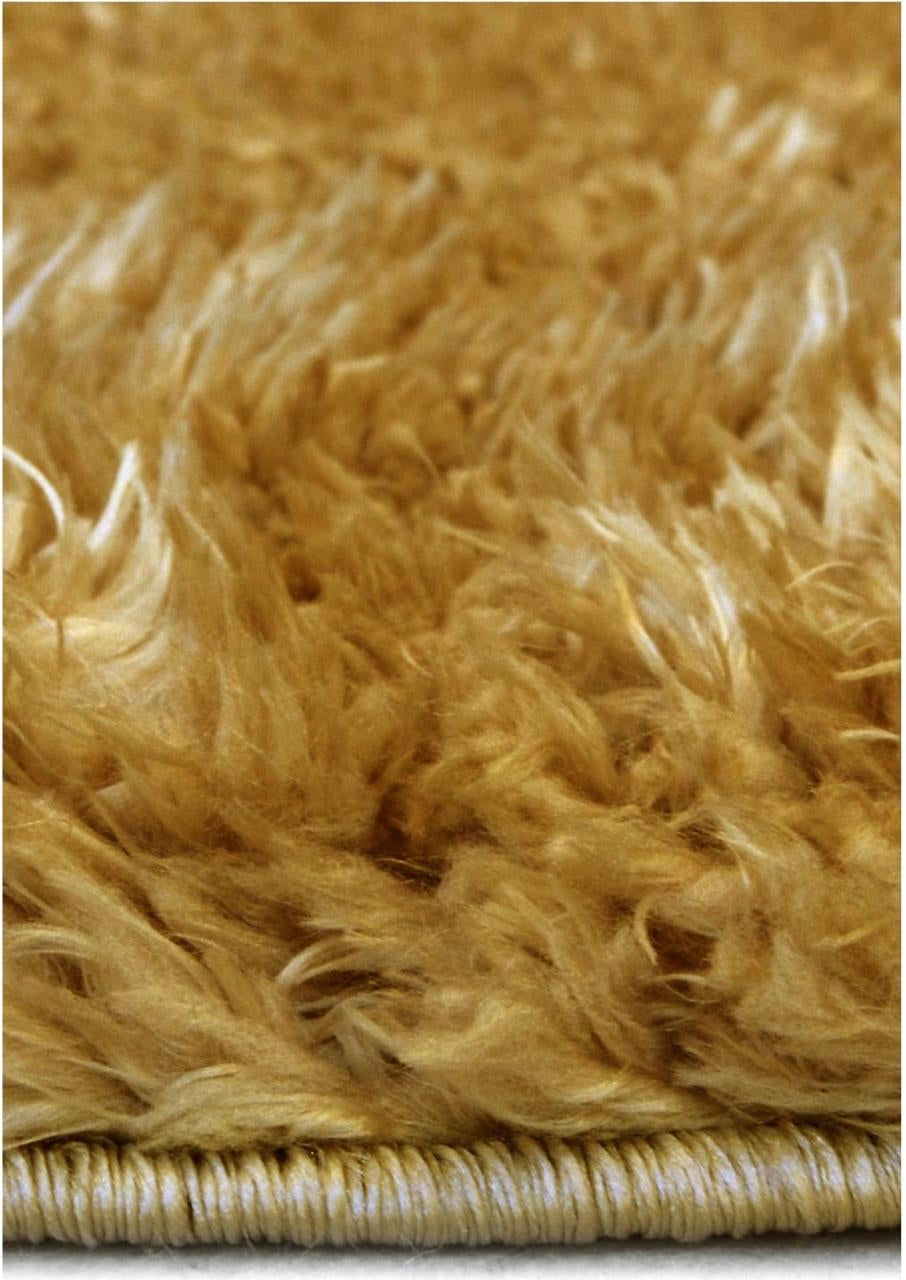 Lagom Ochre Shaggy Polyester Natural Rug