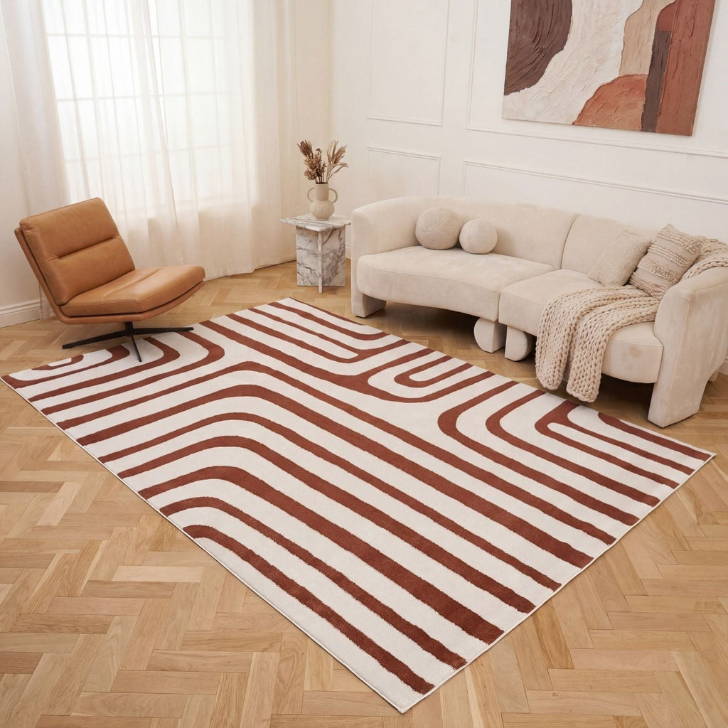 Loft Geometric Terra Polyester Copper Rug