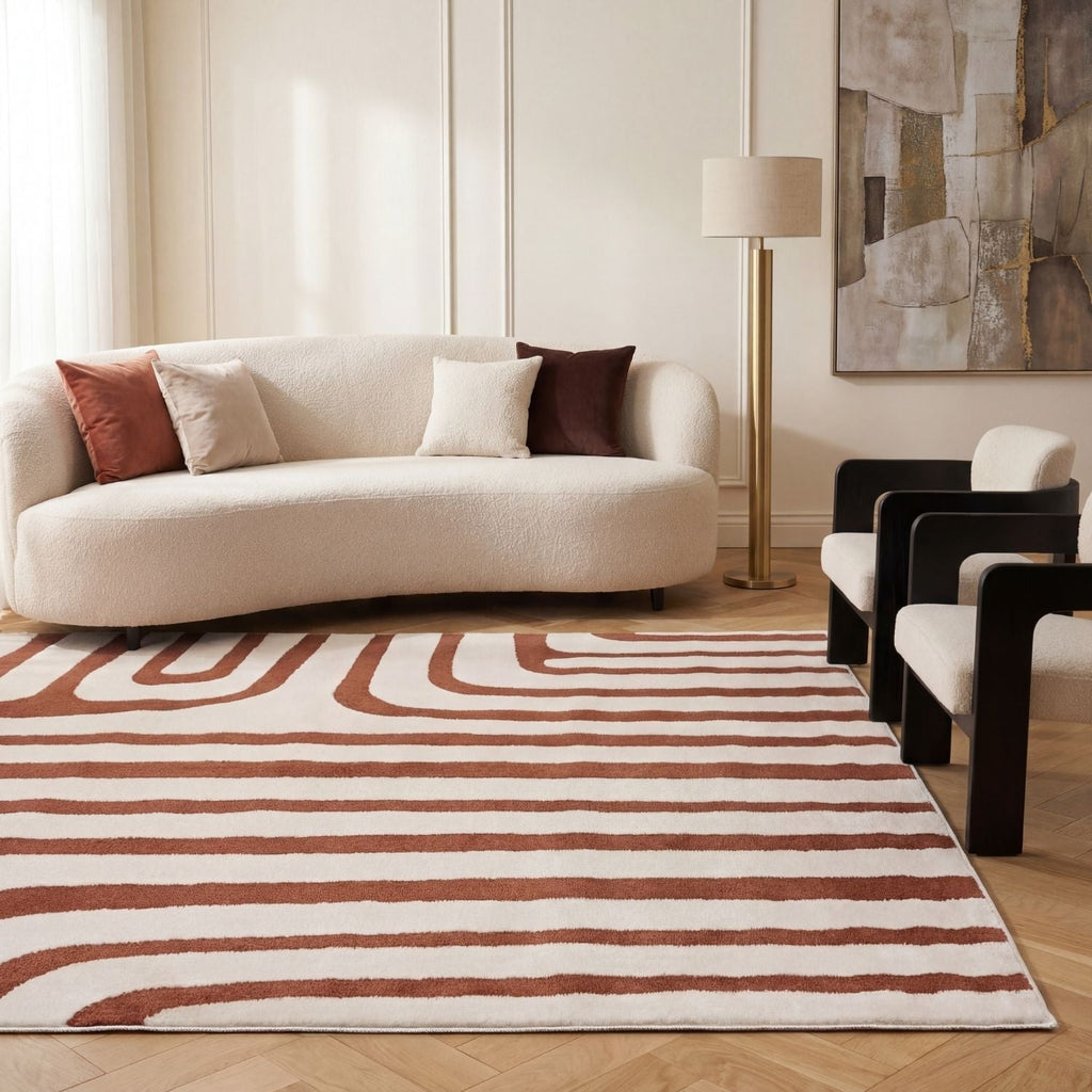 Loft Geometric Terra Polyester Copper Rug
