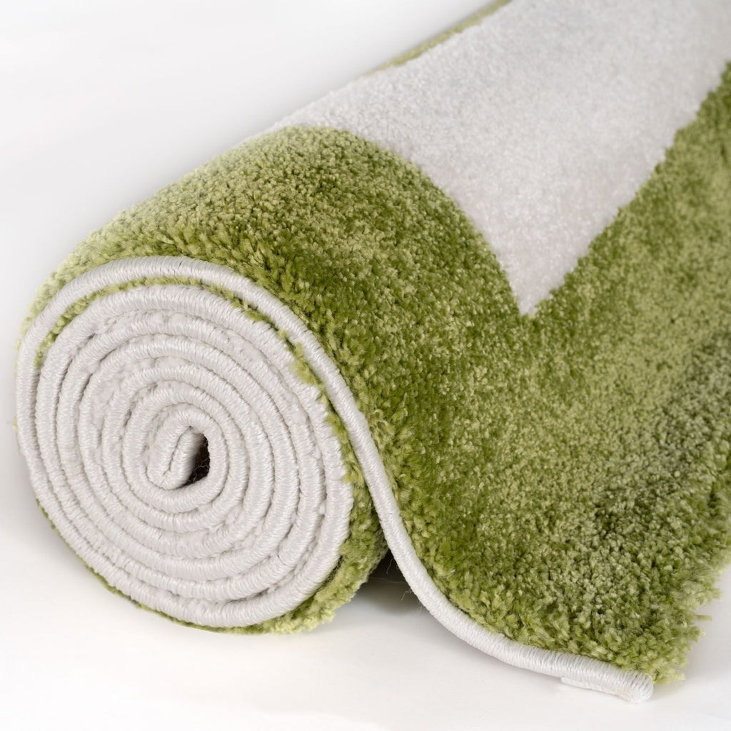 Joli Geometric Green & White Rug