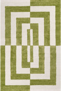 Joli Geometric Green & White Rug