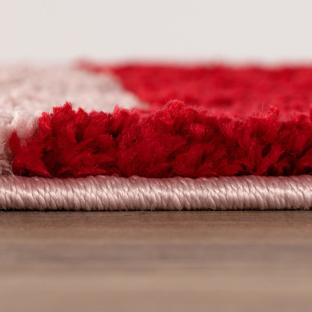 Joli Checkered Red & Pink Rug