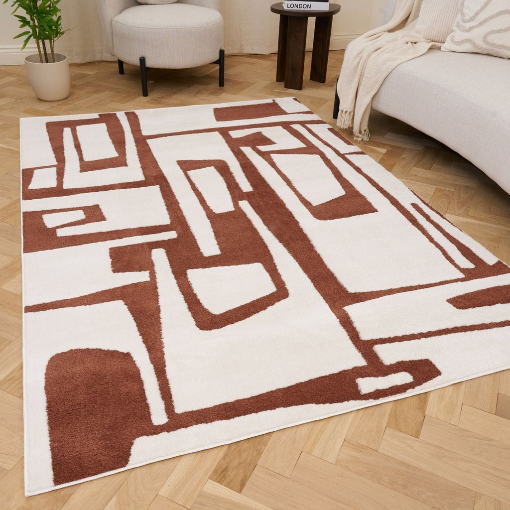 Loft Abstract Terra Cream Modern Rug