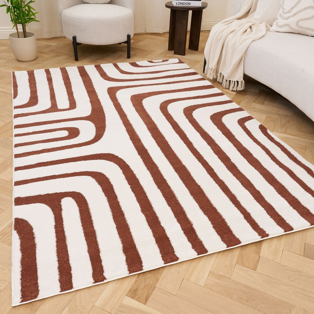 Loft Geometric Terra Polyester Copper Rug