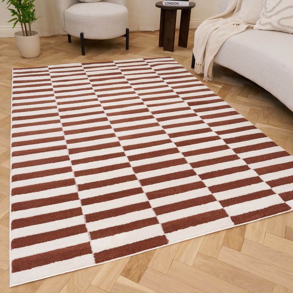 Loft Striped Terra Cream Contemporary Rug