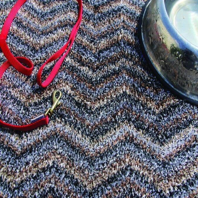 Washable Mats - Chevron Design Cotton Contemporary