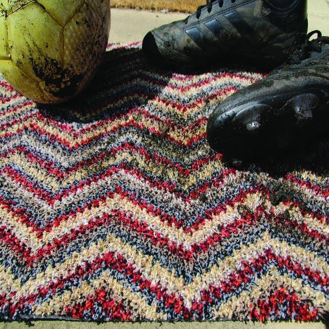 Washable Mat Chevron Design Cotton