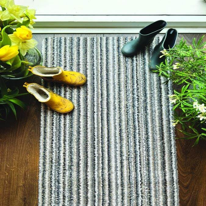 Washable Mat Stripe Design In Multicolour