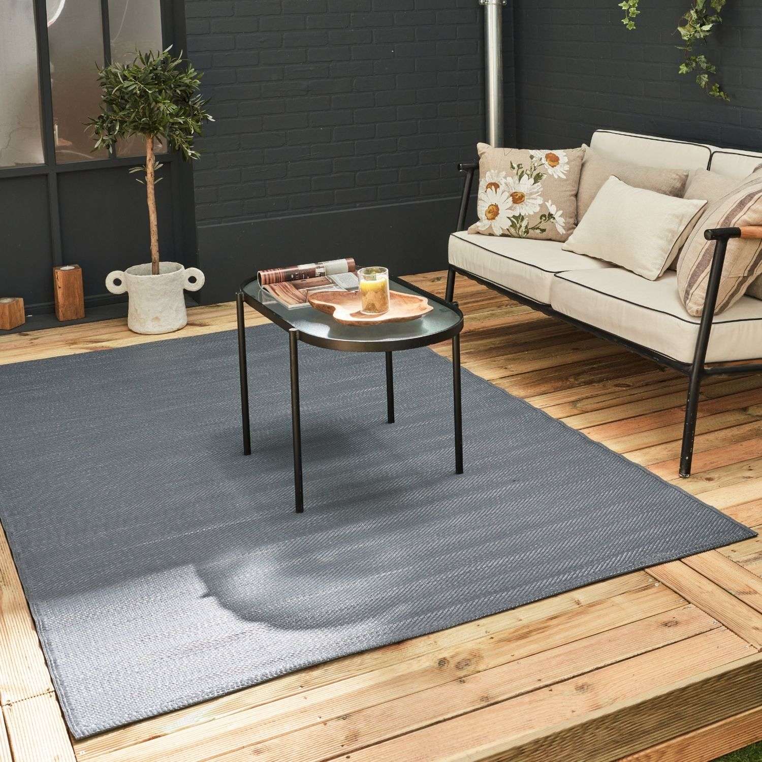 Urban Outdoor Rug Anthracite Dark Grey Contemporary